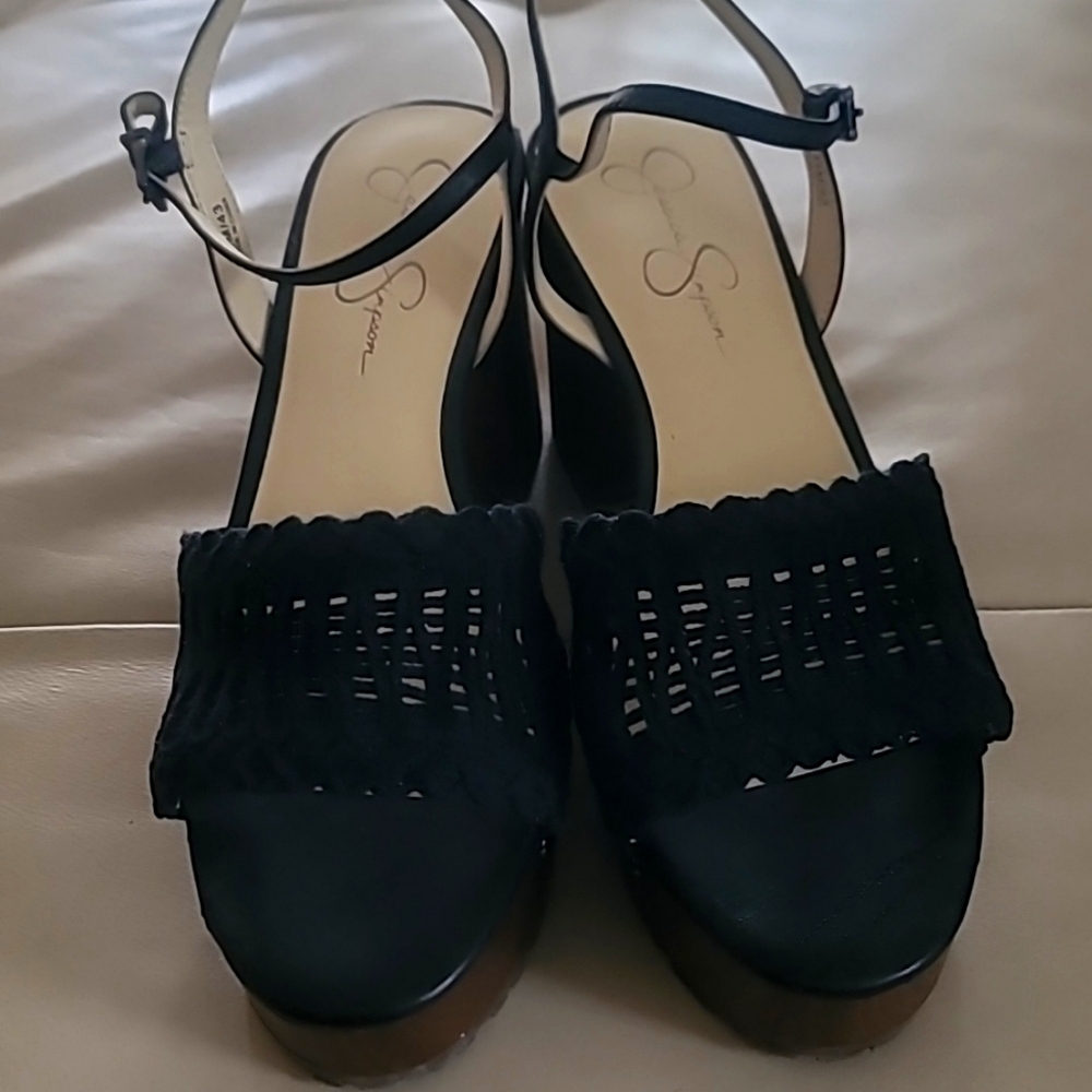 Jessica simpson platform sandals.  Black size 11